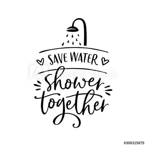 Save Water Shower Together Poster Vector Illustration In 2021 Save Water Shower Save Water