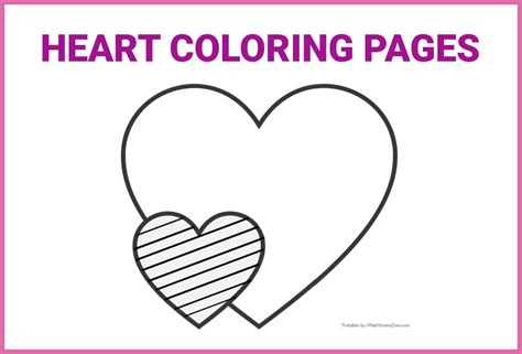 3 Easy Heart Coloring Pages For Kids Stripe Patterns What Mommy Does
