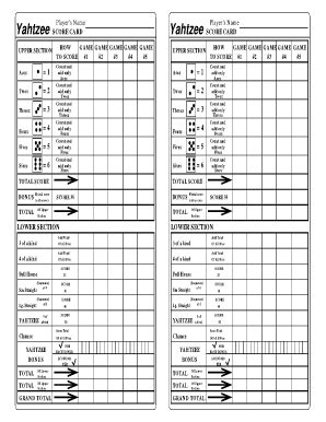 9.4 x 6.9 x 2 (24cm x 17.5cm x 5cm).you can get 1:1 hot stamp logo here: Fill Yahtzee Score Keeper, download blank or editable ...