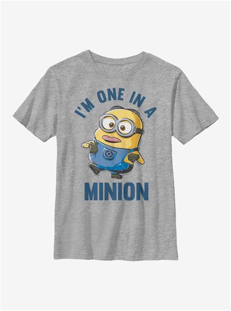 Despicable Me Minions I Am One Youth T Shirt Grey In Minion Dave Minions Minion Shirts