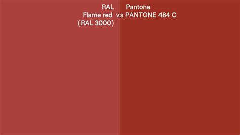 Ral Flame Red Ral 3000 Vs Pantone 484 C Side By Side Comparison
