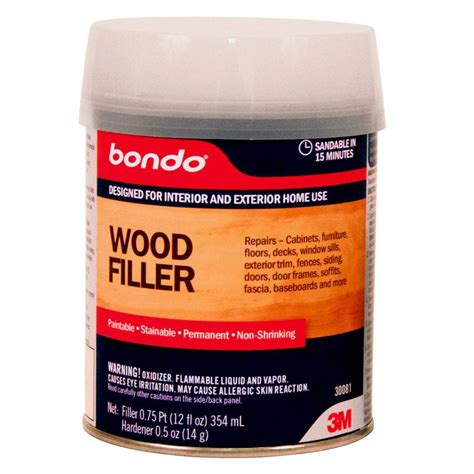 Bondo 12 Fl Oz Wood Filler 30081 The Home Depot