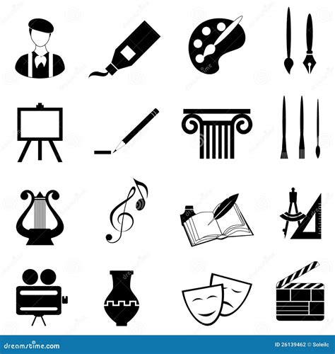 Arts Icon Set Stock Vector Illustration Of Graphic Easel 26139462