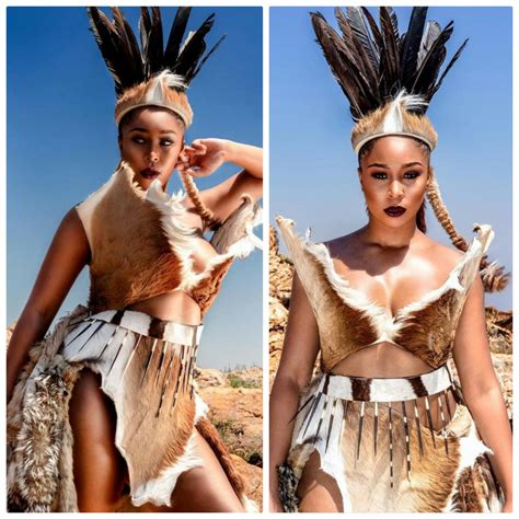 Minnie Dlamini In Animal Fur Zulu Traditional Attire For