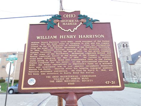William Henry Harrison Historic Marker North Bend Ohio Jimmy