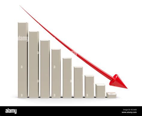 Grafico Di Business Con La Freccia Rossa Verso Il Basso Rappresenta La