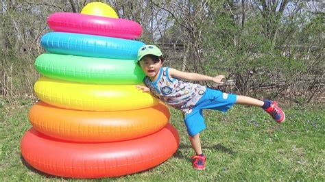 Ivan Play With Inflatable Stacking Rings Color Toy Youtube