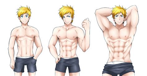 So lets take a closer look at the anatomy of anime bodies. Comm: Muscle Growth Challenge by kuroshinki on DeviantArt
