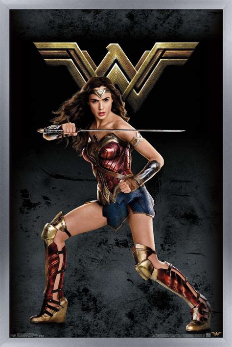 dc comics movie justice league wonder woman wall poster 14 725 x 22 375 framed