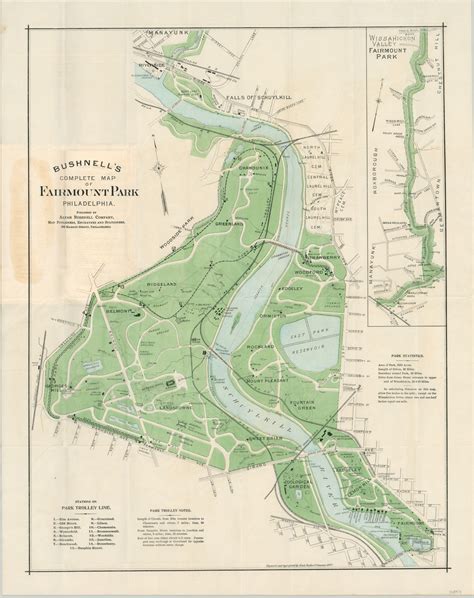 Bushnells Map Of Fairmount Park Philadelphia Curtis Wright Maps