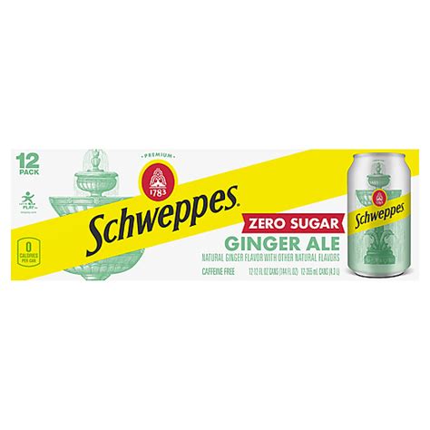 Schweppes Zero Sugar Ginger Ale Soda 12 Fl Oz Cans 12 Pack Ginger Ale Fairplay Foods