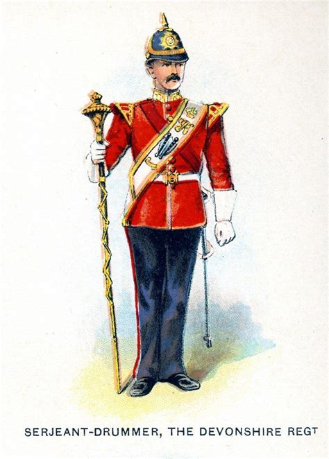 British The Devonshire Regiment Sergeant Drummer C1912 From Bands Of