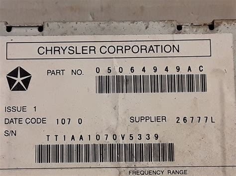 07 08 09 10 Dodge Chrysler Jeep Am Fm 6 Disc Cd Dvd Xm Radio Receiver