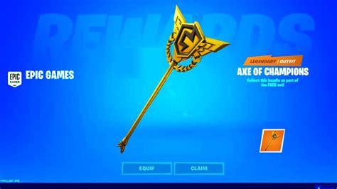 How To Get Free Axe Of Champions Pickaxe Arens Rewards Fortnite New