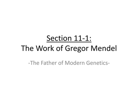 To answer a question, click the button in front of your choice. 11.1 The Work Of Gregor Mendel