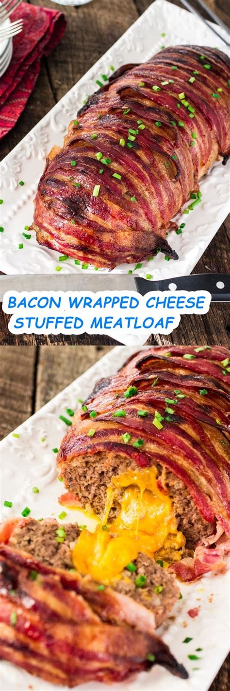 Bacon Wrapped Cheese Stuffed Meatloaf