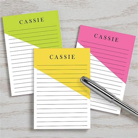 Color Blocks Personalized Mini Notepad Set Of 3 In 2022 Mini Notepad