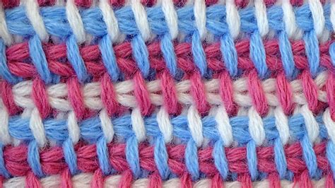 But we know that in the 19th century, this technique. Tunisian crochet pattern Трёхцветный тунисский узор ...