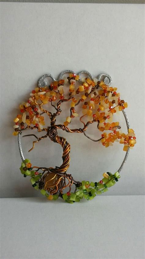 Wire Wrapped Beaded Sun Catcher With Tree Of Life Wire Work Jewelry