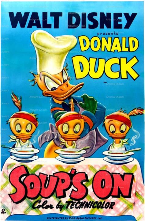 Items Similar To Soups On Donald Duck Disney 1948 Movie Poster