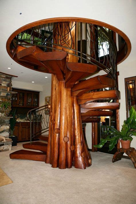 Ideas For House Tree Treehouse Spiral Stair Staircase Design Stairs