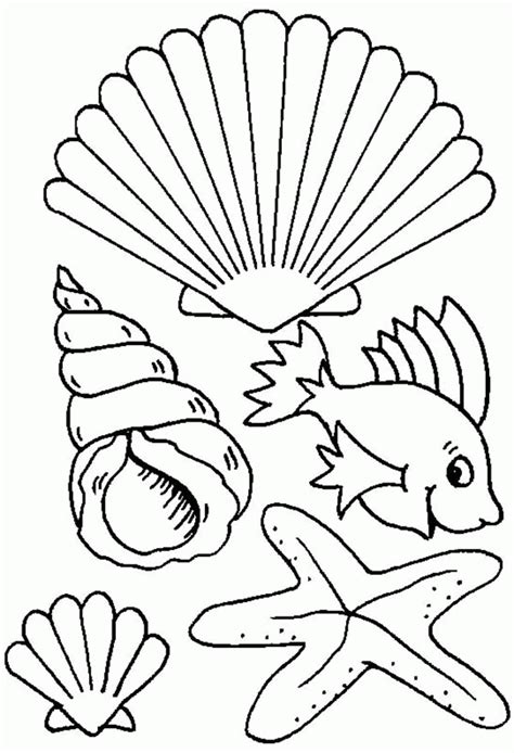 Seashells Coloring Pages - Coloring Home