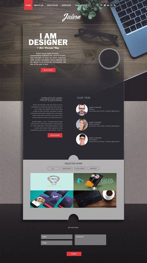 Creative Webpage Design Web Template Design Portfolio Website Design