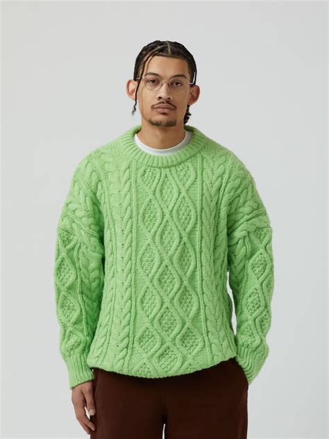 Oversized Cable Knit Sweater Highlighter Green In 2022 Cable Knit