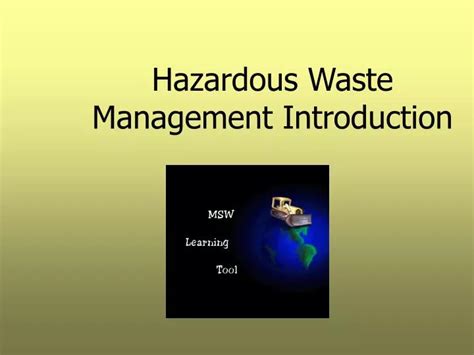 Ppt Hazardous Waste Management Introduction Powerpoint Presentation
