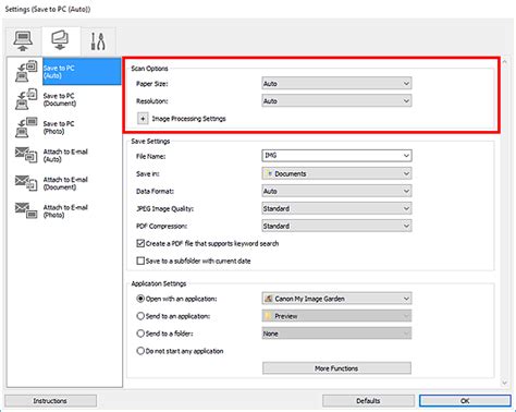 In the settings (custom scan) dialog box, you can make advanced scan settings to scan. Canon : PIXMA Manuals : TS6100 series : Setting Up ...