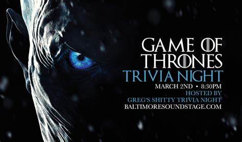 Game Of Thrones Trivia Night Baltimore Soundstage