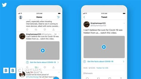 Coronavirus Twitter Will Label Covid Fake News Bbc News