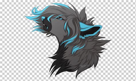 Gray Wolf Puppy Anime Drawing Blue Wolf Mammal Animals Head Png