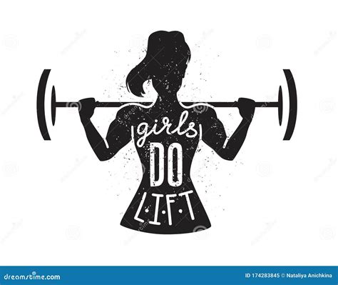 Female Barbell Lifting Exercise Silhouette Vector Illustration 212694072