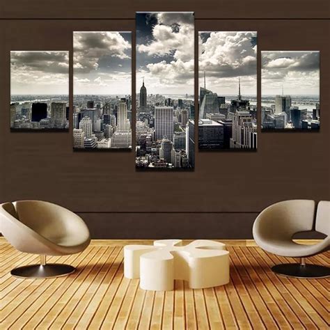 Canvas Wall Art Hd Prints Pictures Living Room 5 Pieces New York City