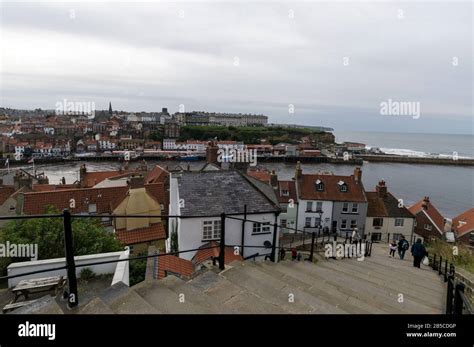 One Of Whitbys Landmarks The 199 Steps Towards The Harbour In The