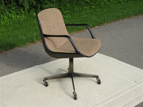 Mid Century Office Chair Vintage Eames Style Chair Chrome And Tweed