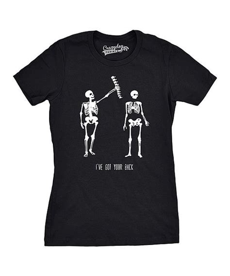 Look At This Black Ive Got Your Back Skeleton Fitted Tee On Zulily