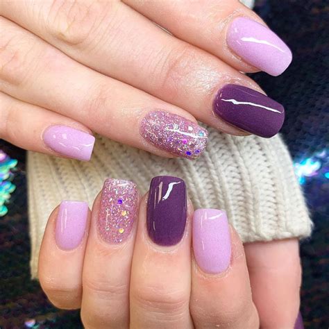 The Best Glamorous Kiara Sky Dip Powder Colors NARCISSISTIC NAILS In Purple Glitter