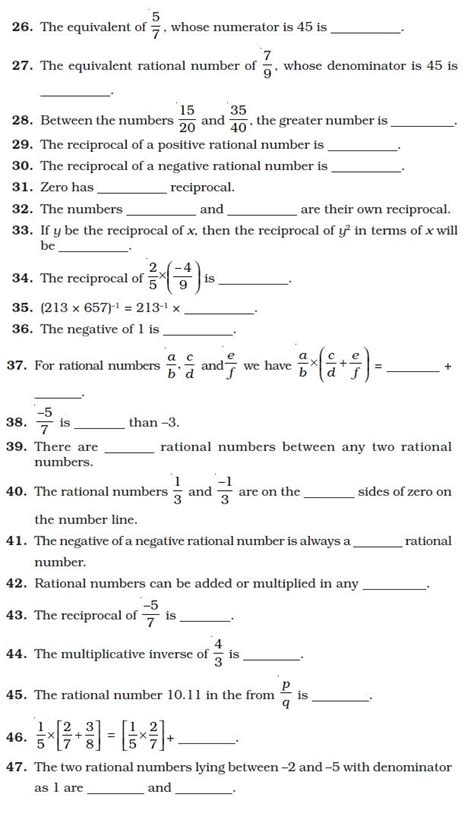 Rational Numbers 8th Grade Worksheet