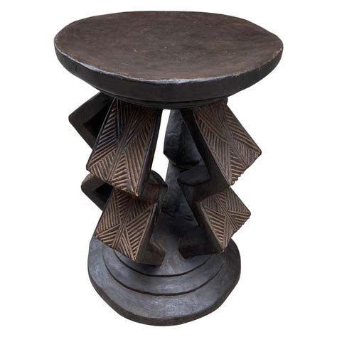 Andrianna Shamaris Antique African Mahogany Wood Side Table Or Pedestal