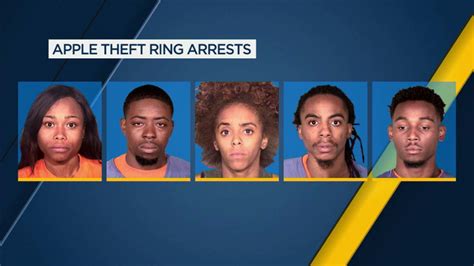 five suspects arrested for stealing 18k worth of apple products in thousand oaks abc7 los angeles