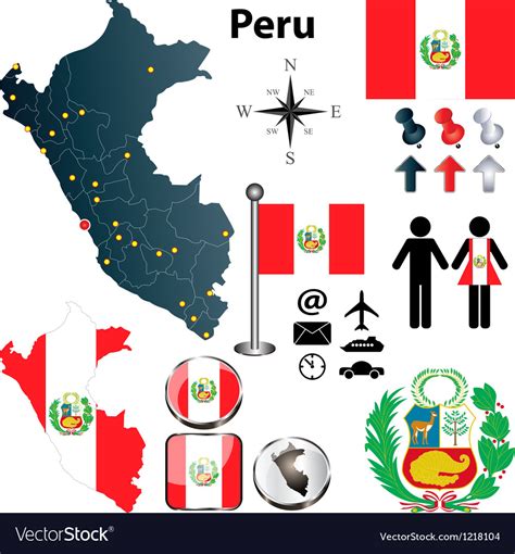 Map Of Peru Royalty Free Vector Image Vectorstock