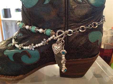 Silver And Turquoise Boot Bracelet Boot Jewelry Boot Bracelet