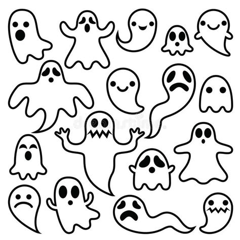 scary ghosts design halloween characters icons set stock vector image 72334161 halloween