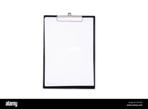 Clipboard With Blank A4 White Paper Isolated On White Background With