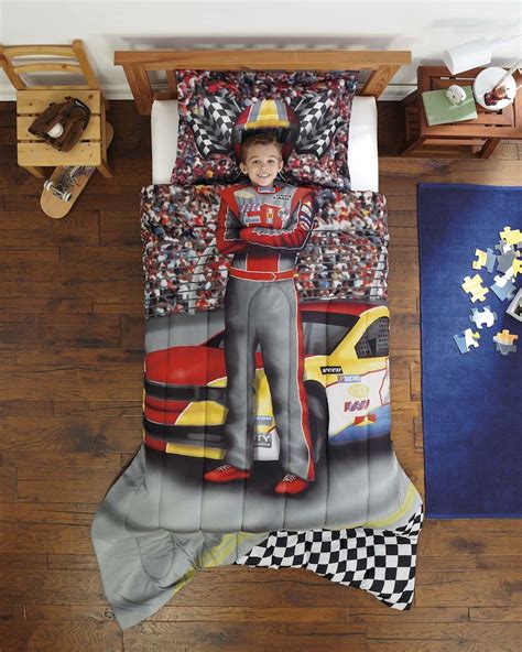 They also usually have numbers on them and those checkerboard patterns on. Race Car Driver Comforter Bedding Set #kidsroomstore ...