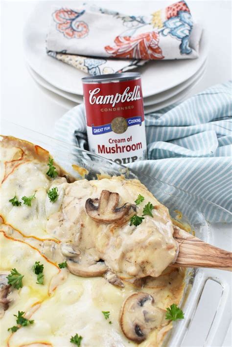 Olive oil, cream, oregano, mushrooms, chicken, milk, maida, onion and 1 more. Cream of Mushroom Chicken Bake with Cheese | Recipe ...