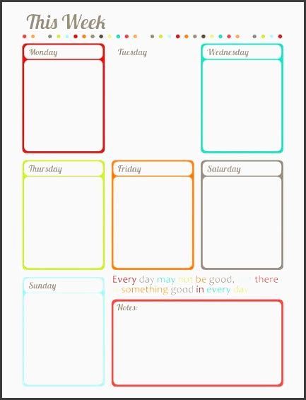 These weekly calendars are suitable. 9 One Week Planner Template In Excel - SampleTemplatess ...