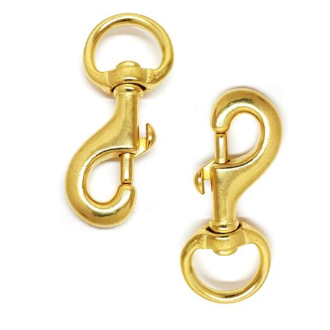 2 Pack 1 Solid Brass Swivel Snap ⋆ Hill Saddlery